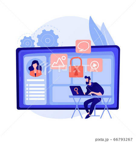 Social media stalking vector concept metaphor 66793267