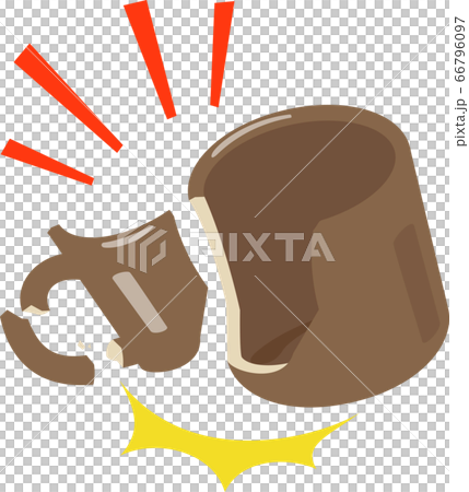 割れたマグカップ 66796097