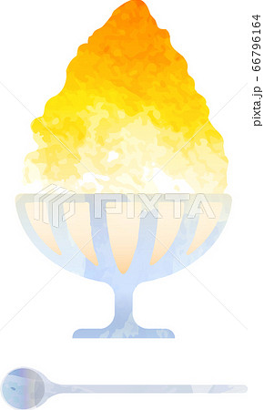 shaved ice-illustration-かき氷-オレンジ 66796164