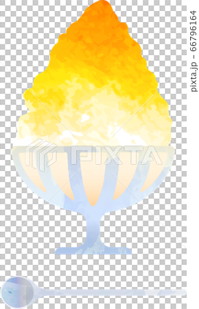 shaved ice-illustration-かき氷-オレンジ 66796164