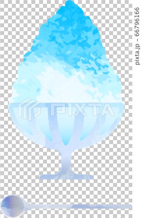 Shaved Ice Illustration かき氷 ブルーハワイのイラスト素材