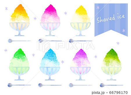 shaved ice-illustration-かき氷のイラスト-set 66796170