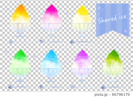 shaved ice-illustration-かき氷のイラスト-set 66796170