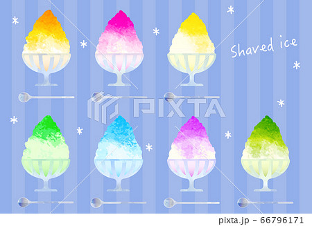 Shaved Ice Illustration かき氷のイラスト Setのイラスト素材