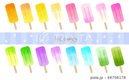 Ice candy - アイスキャンディーのイラスト-set 66796178