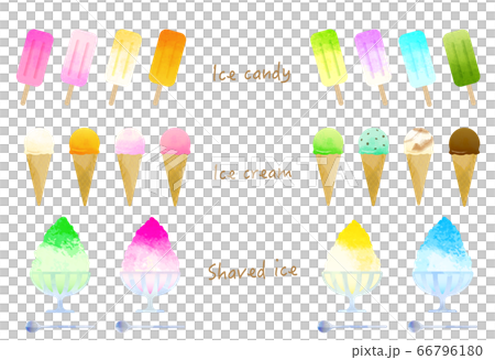 ice cream-ice candy-shaved ice-illustration-set 66796180