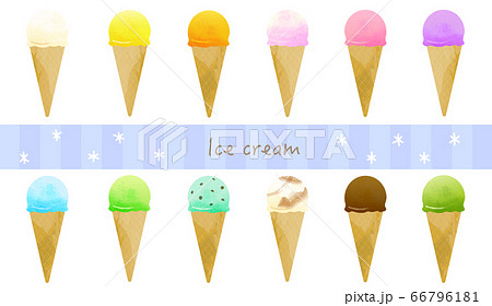 ice cream- アイスクリームのイラスト-set ice cream- アイスクリームのイラスト-set 66796181