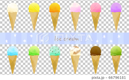 ice cream- アイスクリームのイラスト-set ice cream- アイスクリームのイラスト-set 66796181