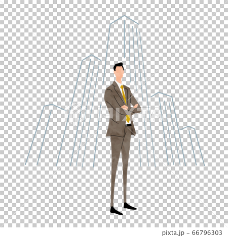 イラスト素材 ビジネスシーン スーツ姿の若い男性のイラスト素材