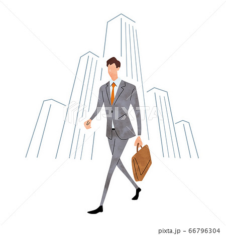 イラスト素材 ビジネスシーン スーツ姿の若い男性のイラスト素材