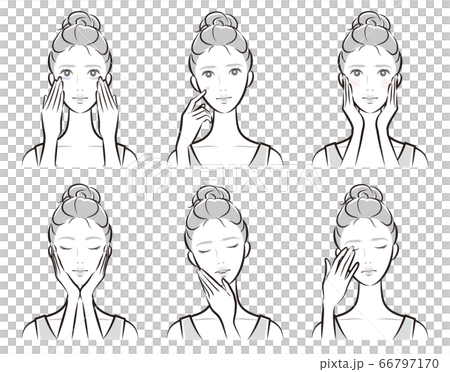 一個女人在做護膚的插圖 一個女人在做護膚的插圖 66797170