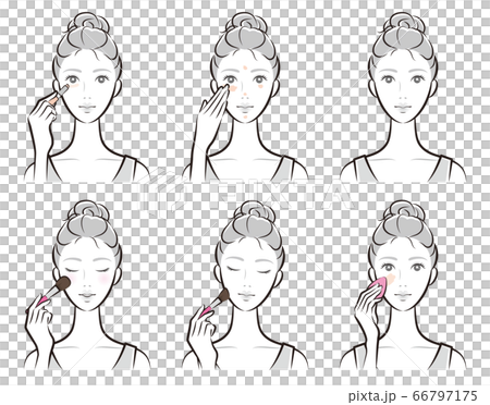 做構成的婦女的例證 做構成的婦女的例證 66797175