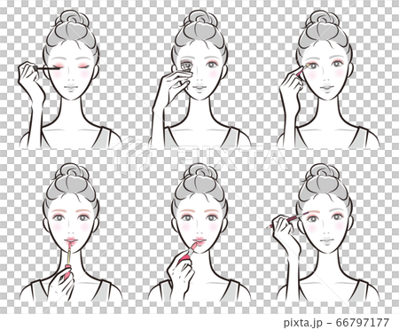Illustration of a woman doing makeup Illustration of a woman doing makeup 66797177
