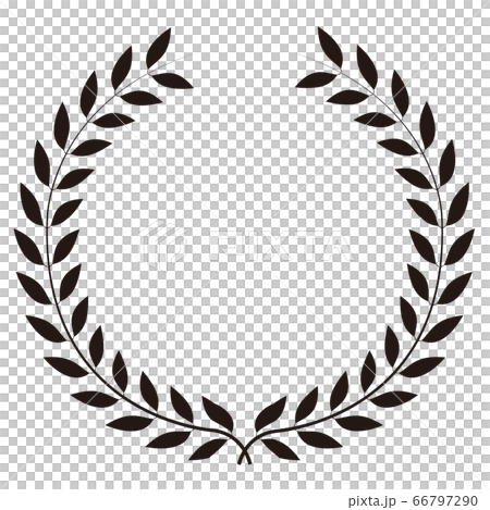 ローレル 月桂樹 シルエット アイコンのイラスト素材