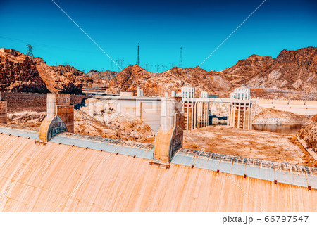 Famous and amazing Hoover Dam at Lake Mead, Nevada Famous and amazing Hoover Dam at Lake Mead, Nevada 66797547