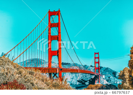 Panorama of the Gold Gate Bridge and the other 66797637