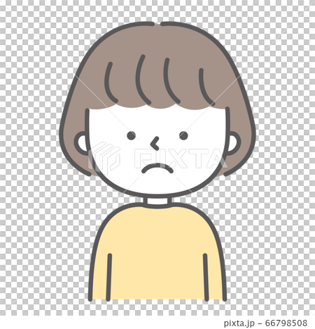 困った顔の女の子のイラスト素材 困った顔の女の子のイラスト素材
