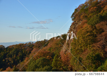 秋の大小山　大小山山頂東側中腹から南方面を見る 66798644