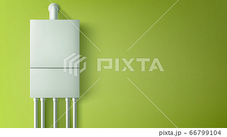 Boiler water heater with plastic tubes on wall 66799104
