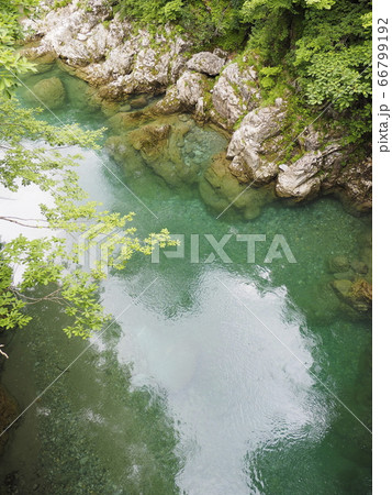 春の玉川渓谷、天狗橋から【山形県小国町】 春の玉川渓谷、天狗橋から【山形県小国町】 66799192