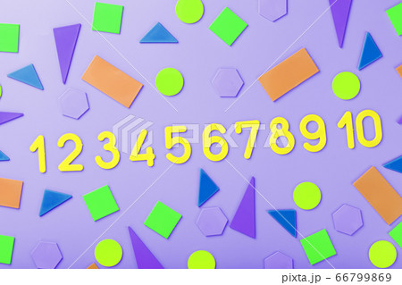 Colorful figures and numbers for children on a Colorful figures and numbers for children on a 66799869