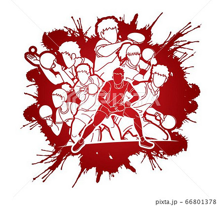 Group of Ping Pong players, Table Tennis players action cartoon sport graphic vector. 66801378