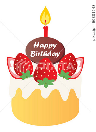 苺と生クリームのお誕生日ケーキ 苺と生クリームのお誕生日ケーキ 66801548