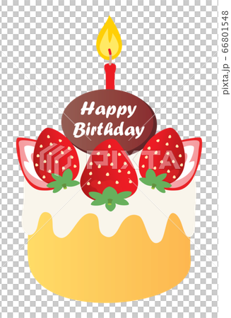 苺と生クリームのお誕生日ケーキ 苺と生クリームのお誕生日ケーキ 66801548