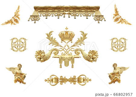 Isolated golden details of the castle of Isolated golden details of the castle of 66802957