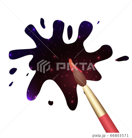 Watercolor blots with the cosmos and brush. Watercolor blots with the cosmos and brush. 66803571