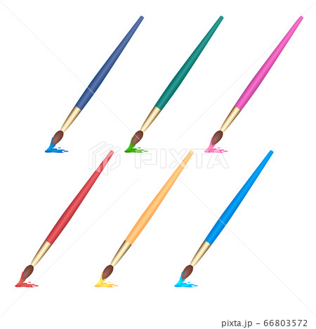 Set of brushes with paint. Set of brushes with paint. 66803572