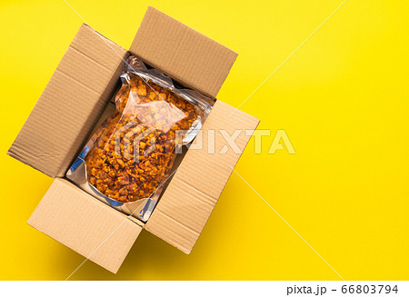 Top view clear of food bag in the brown post box Top view clear of food bag in the brown post box 66803794