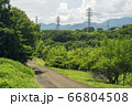 新緑の山道と空 66804508