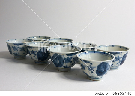 染付 湯呑 66805440