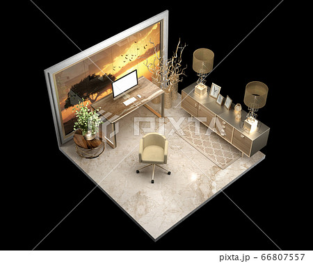 3D rendering of working space  66807557