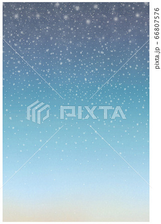 ハガキサイズのメッセージカード 星降る夜空 雪と冬空のイラスト素材