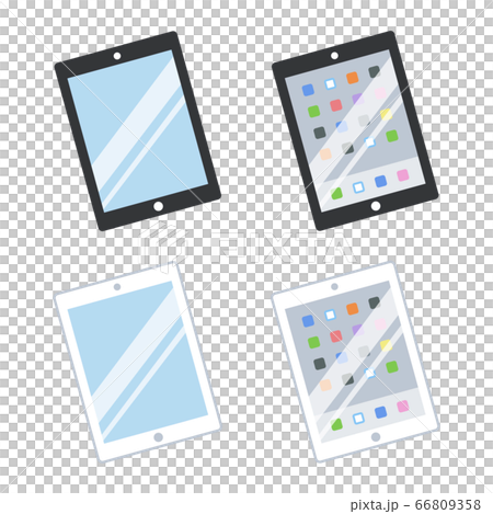 Illustration Of Ipad 4 Types Black And White Stock Illustration