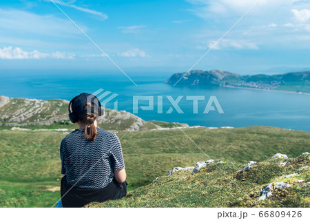Teenager Girl, Staycation, Wales, UK 66809426
