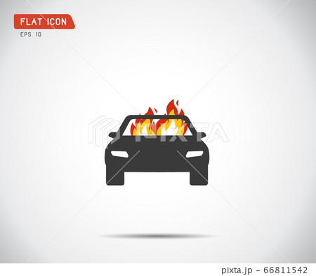 Car fired Vehicle insurance Icon. Flat pictograph Car fired Vehicle insurance Icon. Flat pictograph 66811542