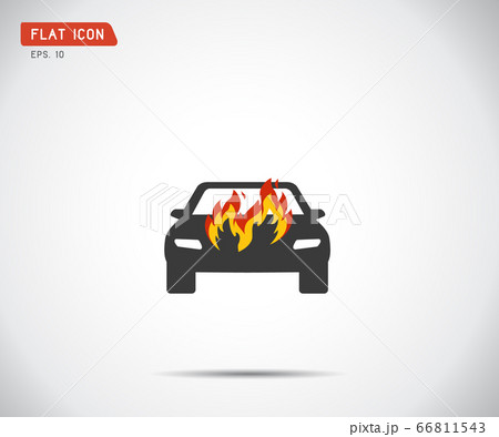 Car fired Vehicle insurance Icon. Flat pictograph 66811543
