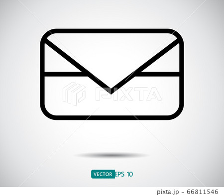 Envelope Mail icon Flat design style.  66811546