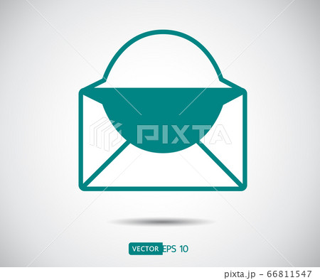 Envelope Mail icon Flat design style.  66811547