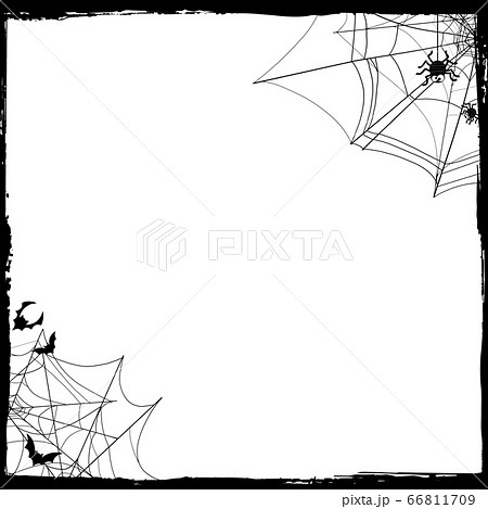 蜘蛛の巣のフレームのイラスト素材