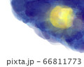 水彩風満月の夜空背景素材 66811773