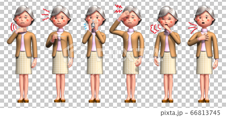 Six symptoms of an old woman infected with coronavirus 66813745