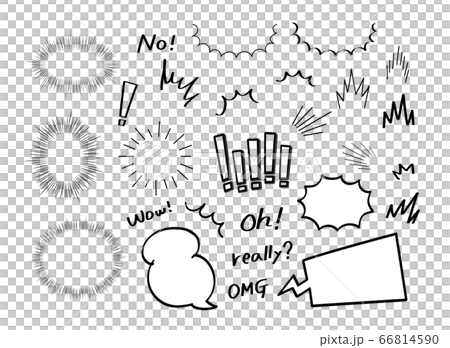 驚く吹き出しセットのイラスト素材