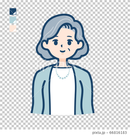 simple senior woman_upper-body-插圖素材[66816183] - PIXTA圖庫