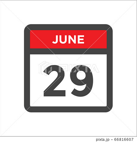 June 29 calendar icon with day of month June 29 calendar icon with day of month 66816607