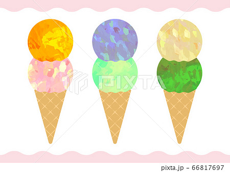ベクター カラフルなアイスクリームのイラストのイラスト素材