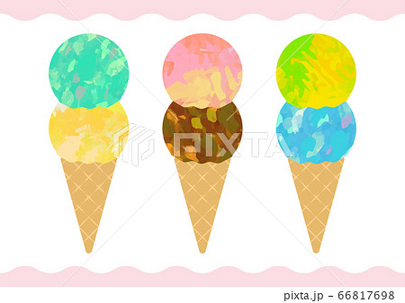 ベクター カラフルなアイスクリームのイラストのイラスト素材